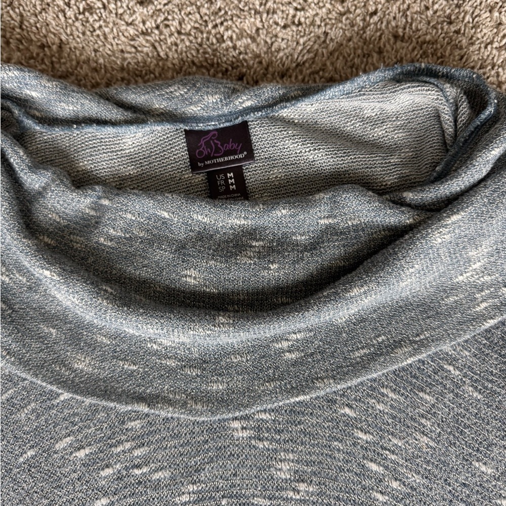 Motherhood Heathered Cowl Neck Sweater long sleeve maternity top size medium - Picture 4 of 10